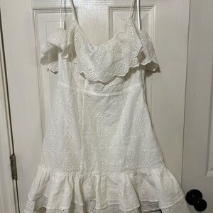 Zara White Eyelet Dress